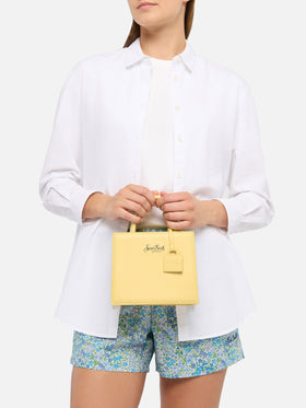 Shop Bag Mini in pelle giallo burro