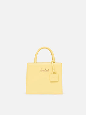 Shop Bag Mini in pelle giallo burro