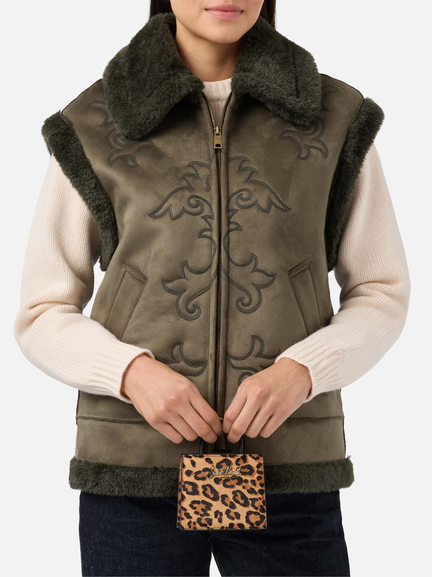 Shop Bag Micro Handbag in leopard-print pony skin leather