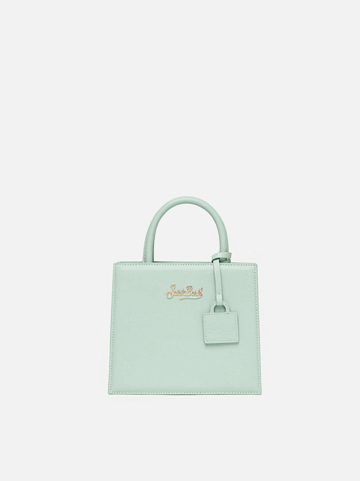 Shop Bag Mini in pelle verde salvia