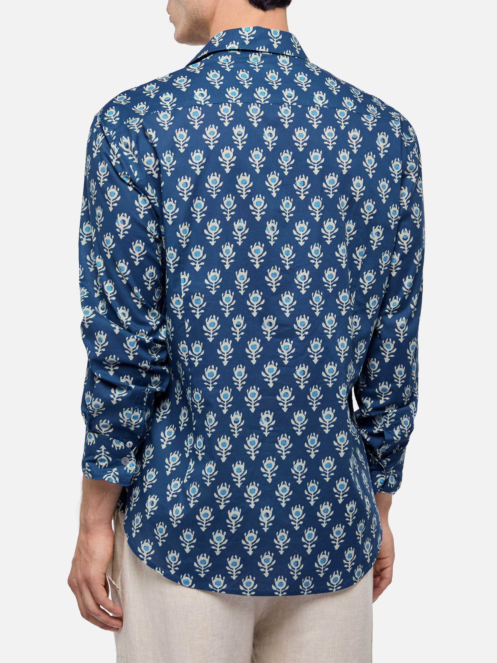 Muslin cotton shirt Sikelia with boho print - MC2 Saint Barth