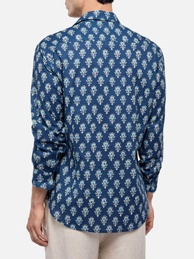 Muslin cotton shirt Sikelia with boho print - MC2 Saint Barth