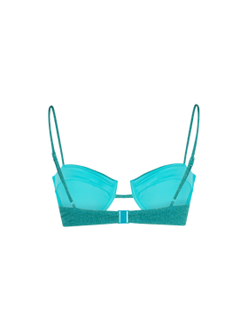 Teal lurex Salina underwired bralette top - MC2 Saint Barth