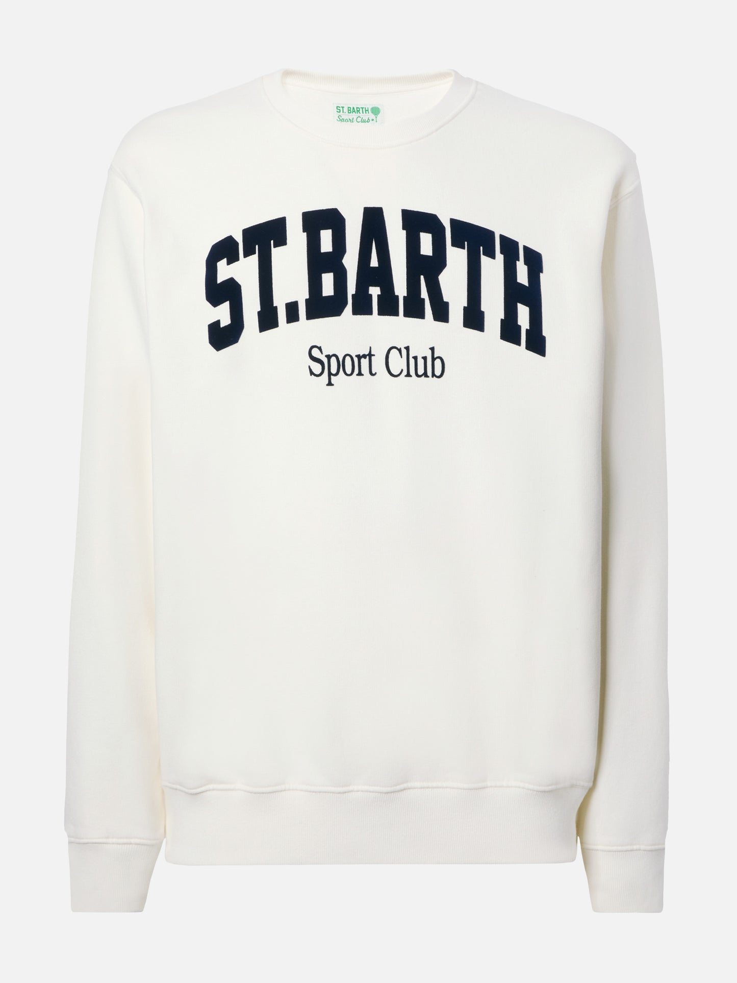 Felpa Soho in cotone bianco con stampa flock St. Barth sport club