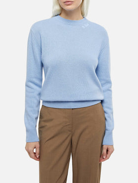 Woman light blue cashmere blend sweater Sorbonne - MC2 Saint Barth