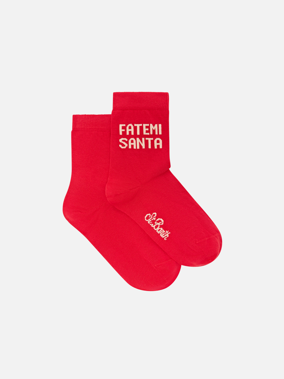 Calcetines rojos con lettering Fatemi Santa
