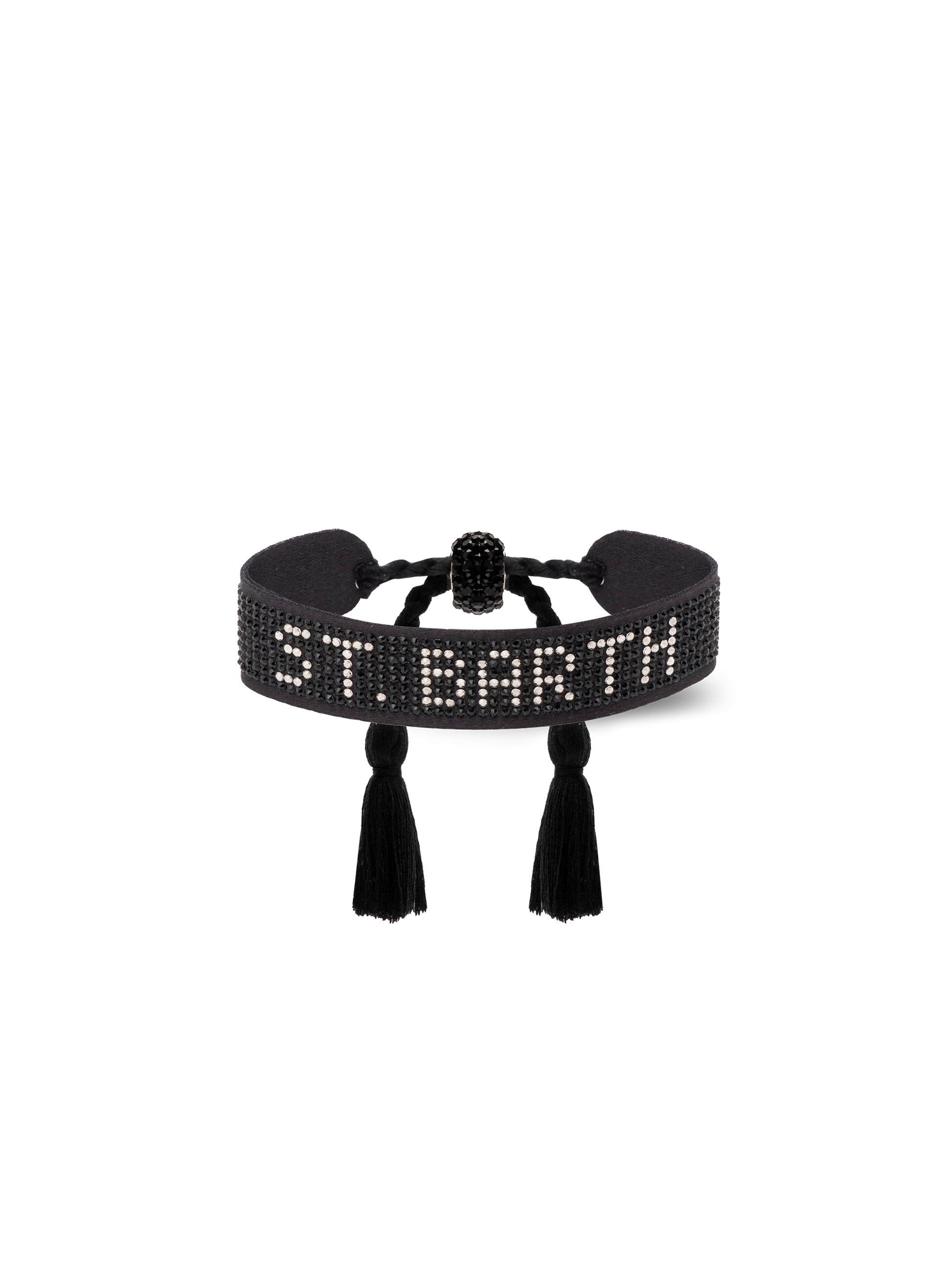 Black rhinestones bracelet with St. Barth lettering - MC2 Saint Barth