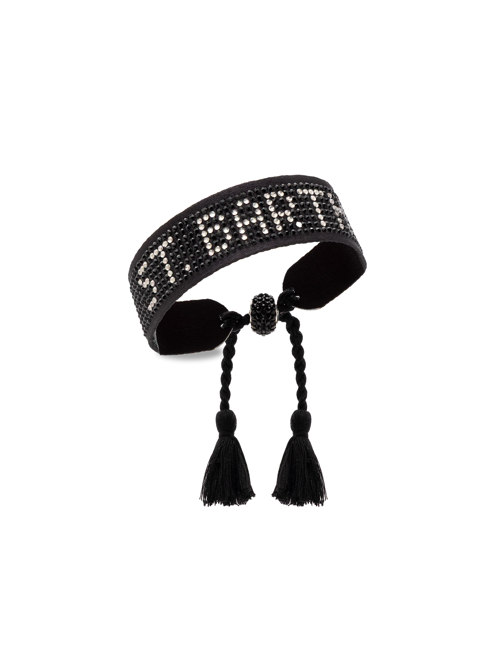 Black rhinestones bracelet with St. Barth lettering - MC2 Saint Barth