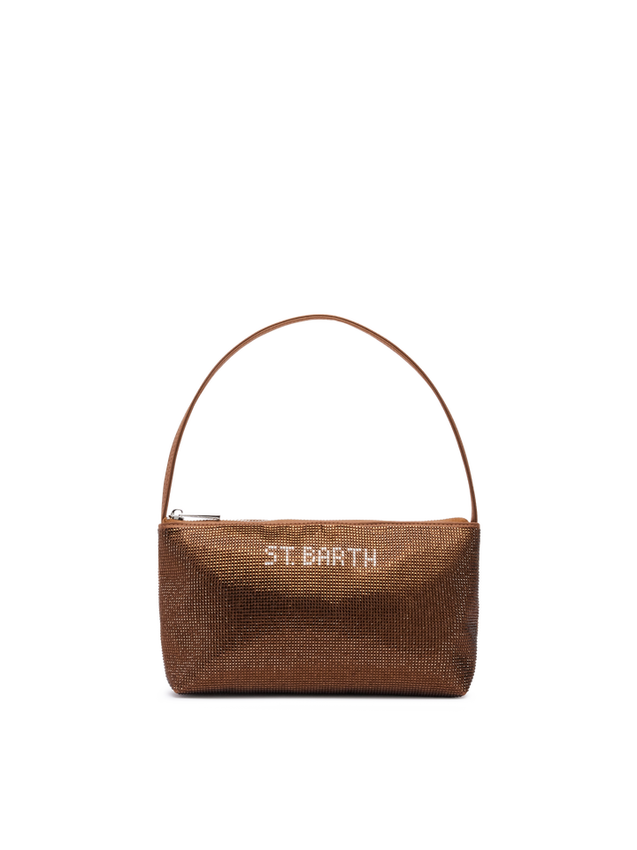 Mini Bag Strassy con strass marroni