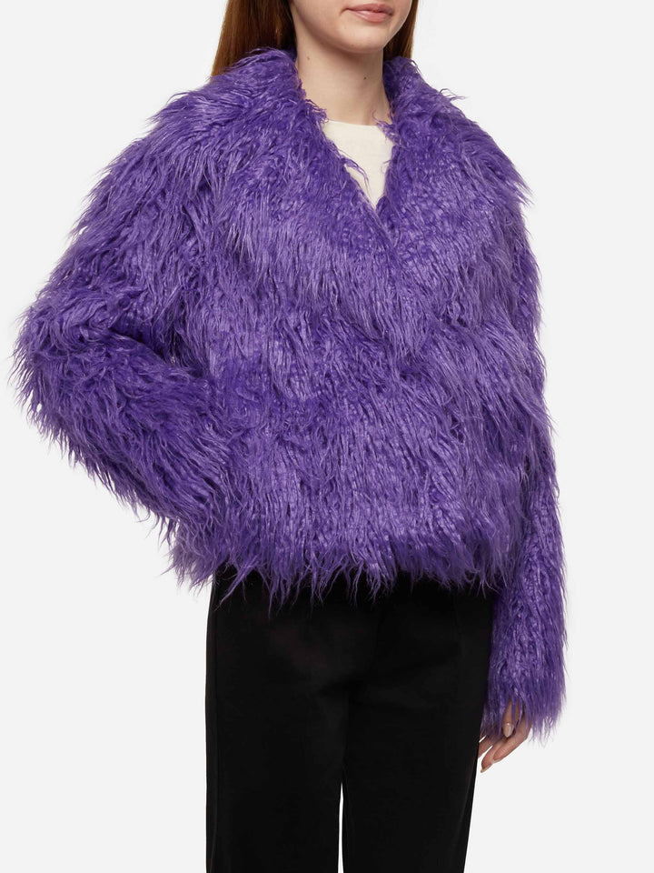Purple furry short jacket Sully - MC2 Saint Barth