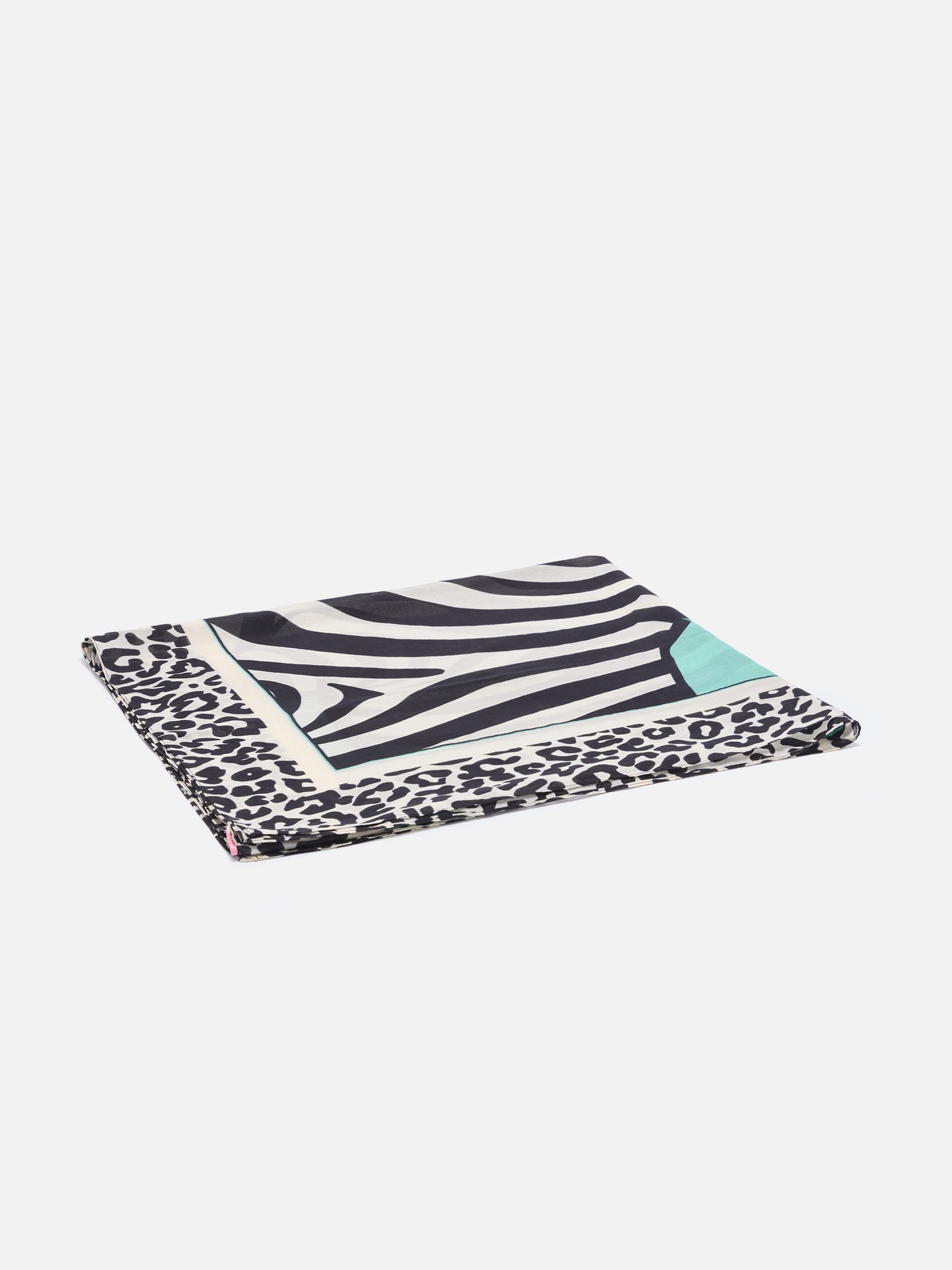 Thaiti long pareo in silk blend with savanna print