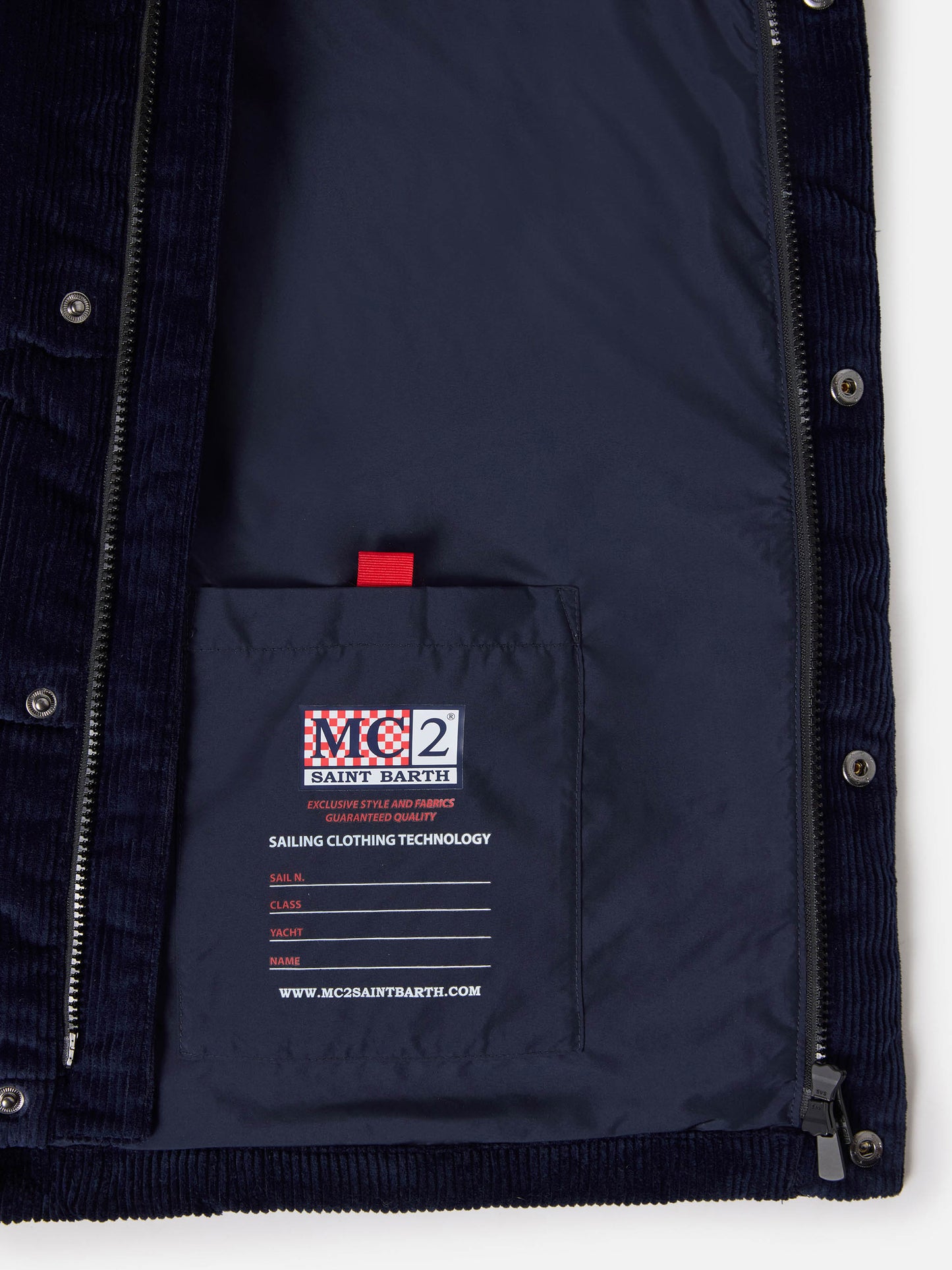 Down padded vest Thunder with in navy blue corduroy