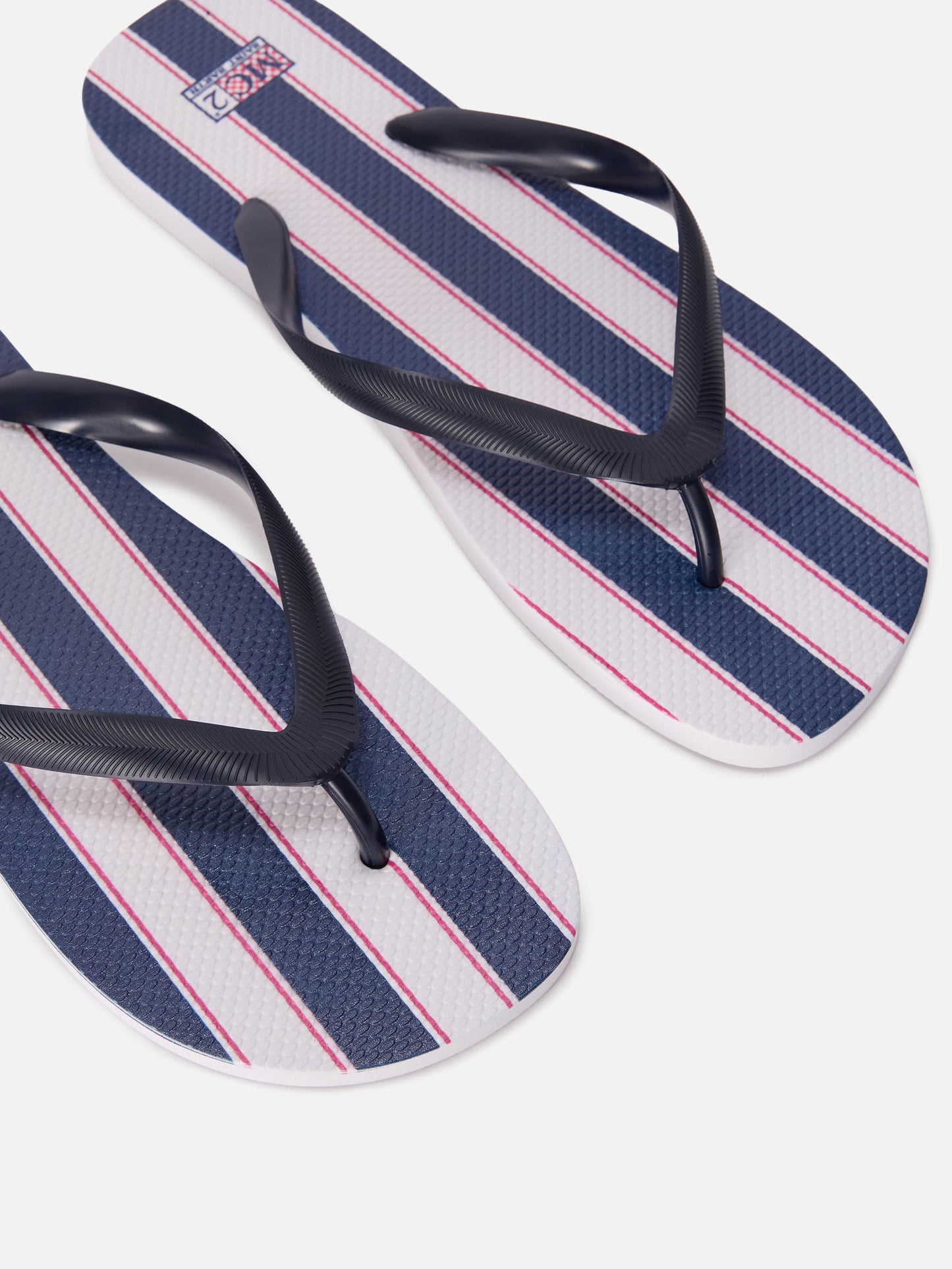 Infradito Tommy slip-on in gomma con righe larghe blu e bianche