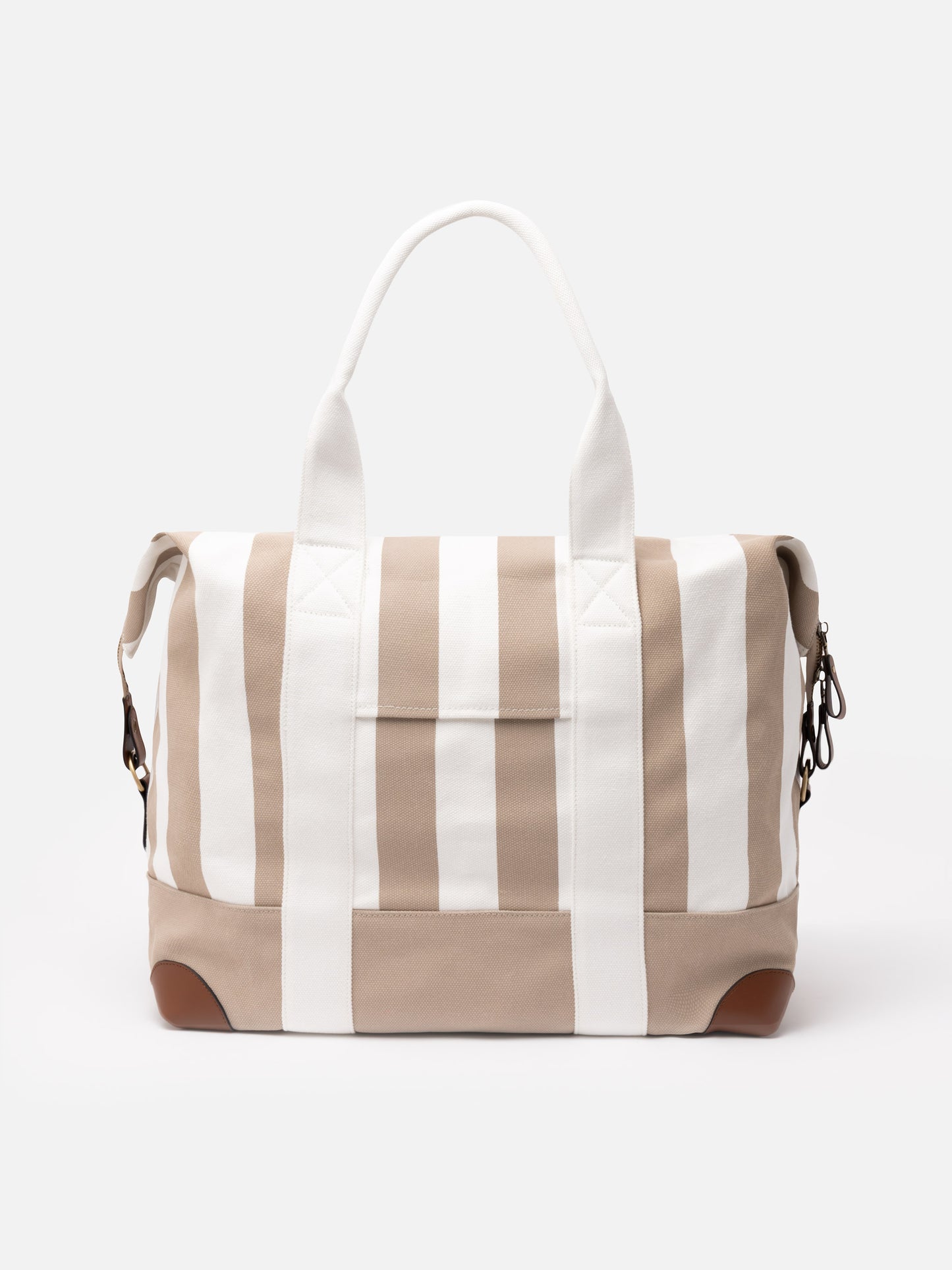 Travel duffel cotton canvas bag with striped print