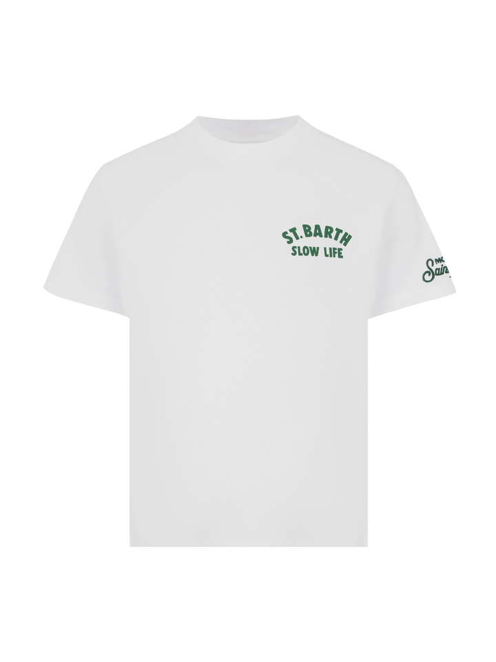 Cotton t-shirt with Saint Barth relaxed life print - MC2 Saint Barth