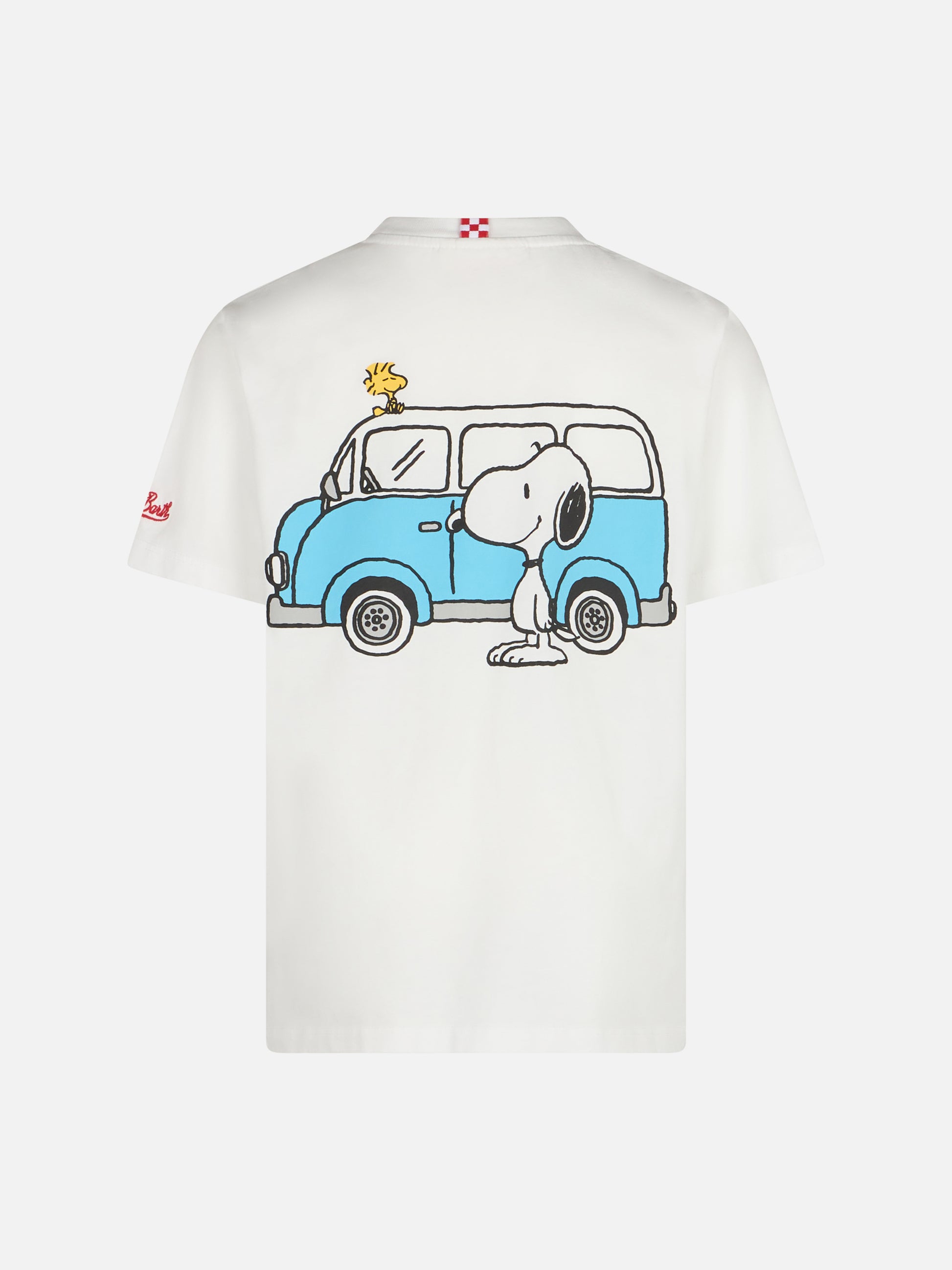 Boy cotton t-shirt with Snoopy print and St. Barth Traveller embroidery | SNOOPY PEANUTS SPECIAL EDITION - MC2 Saint Barth