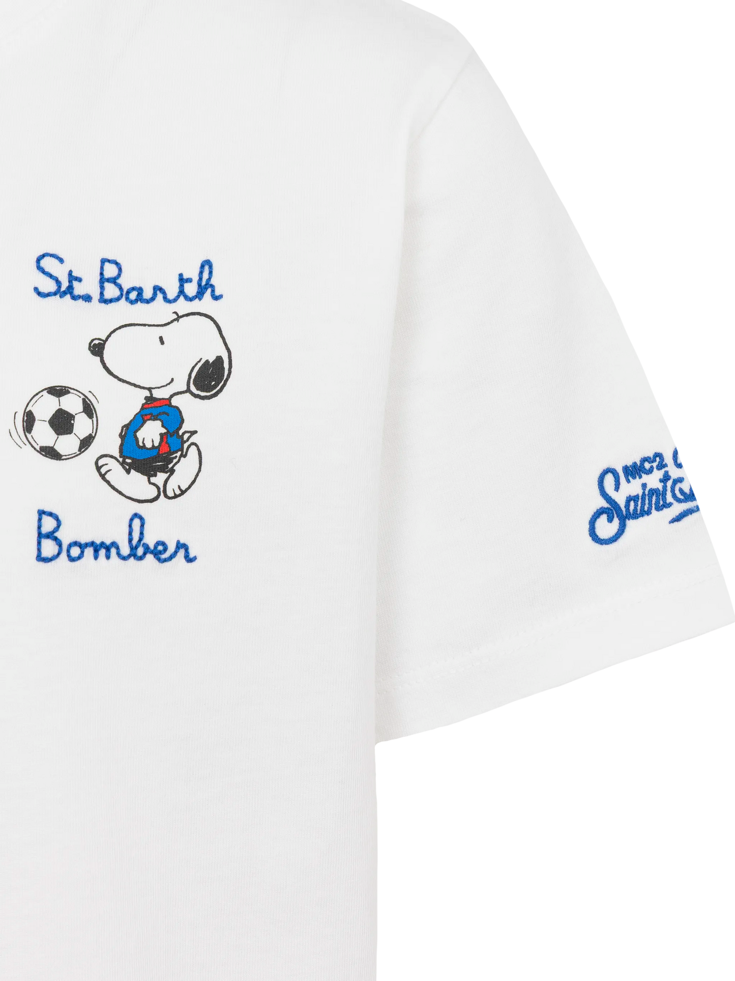 Cotton t-shirt with St. Barth bomber embroidery and Snoopy print | SNOOPY PEANUTS® SPECIAL EDITION - MC2 Saint Barth