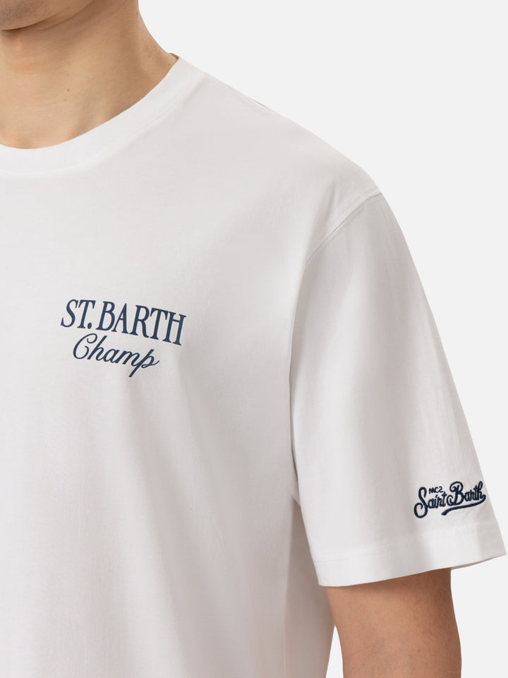 Cotton T-shirt with St. Barth tennis print - MC2 Saint Barth