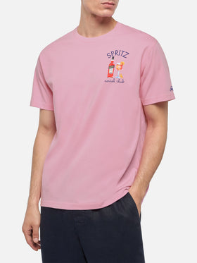 Organic cotton T-shirt with Spritz social club embroidery | APEROL SPECIAL EDITION - MC2 Saint Barth