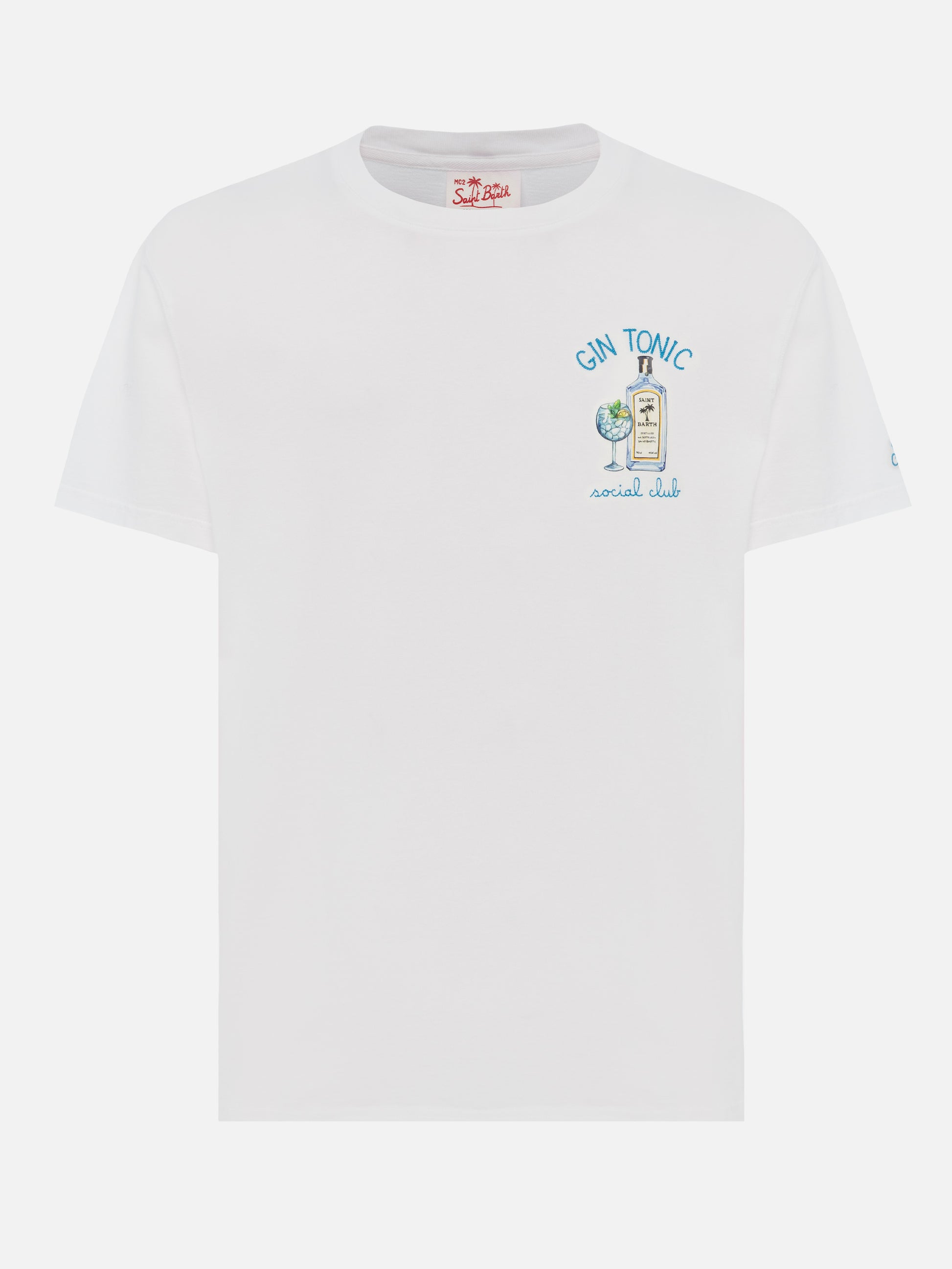 Organic cotton T-shirt with gin tonic social club embroidery - MC2 Saint Barth