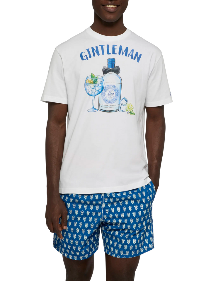 Cotton T-shirt with Gintleman print - MC2 Saint Barth