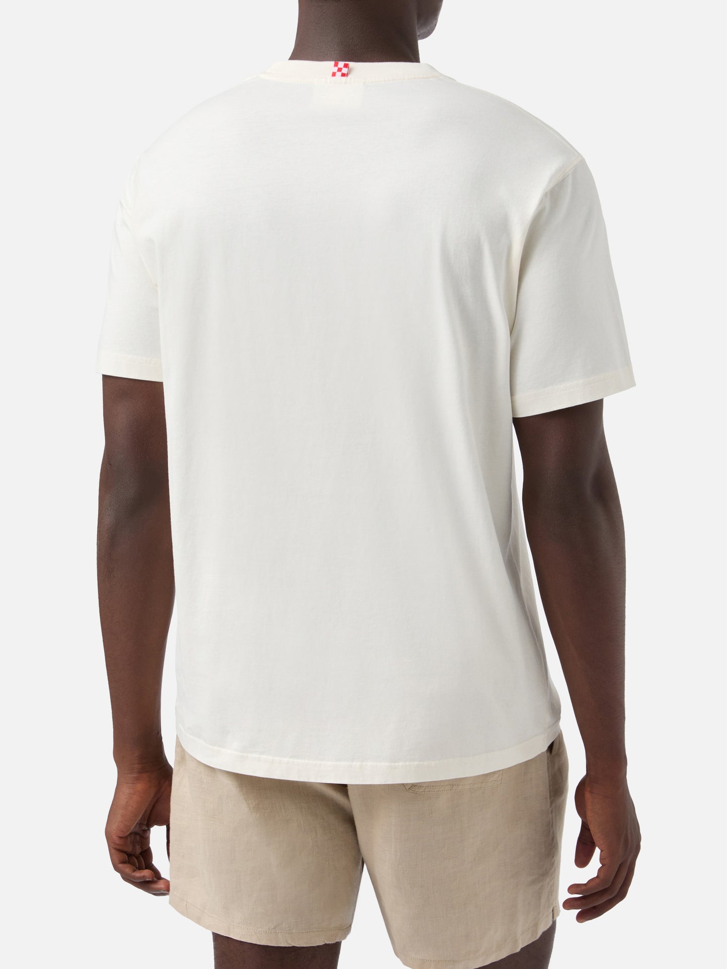 Camiseta con estampado Happy Hour en beige