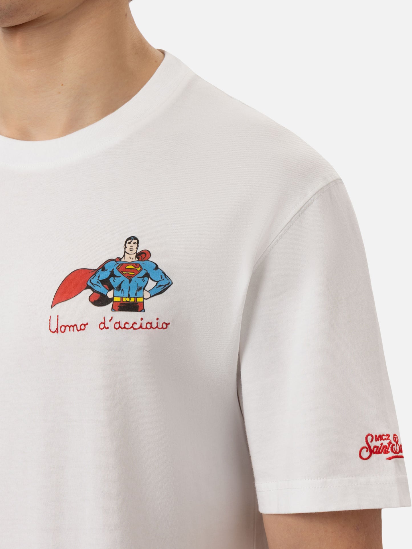 T-shirt Man in cotone con ricamo Uomo d'Acciaio | SUPERMAN SPECIAL EDITION