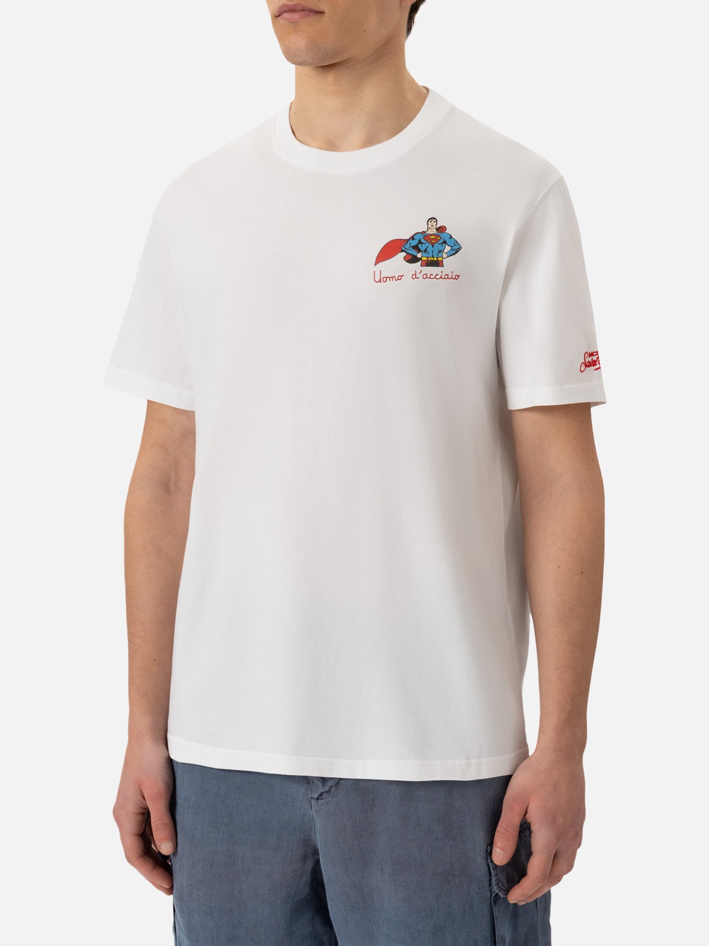 T-shirt Man in cotone con ricamo Uomo d'Acciaio | SUPERMAN SPECIAL EDITION