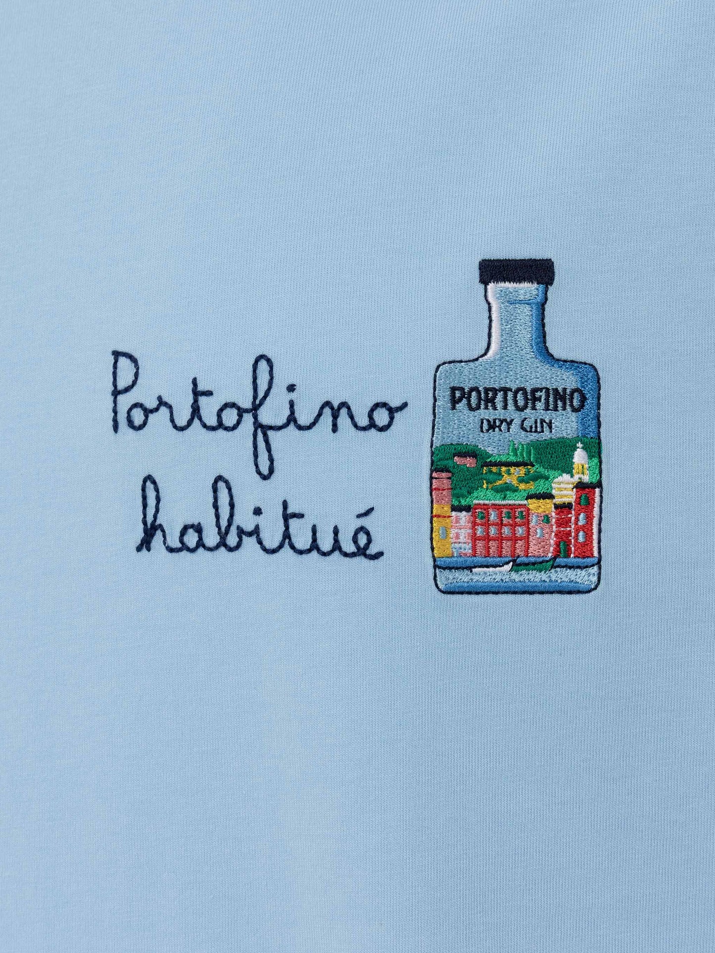 Cotton T-shirt with Portofino habituè embroidery |PORTOFINO DRY GIN SPECIAL EDITION - MC2 Saint Barth