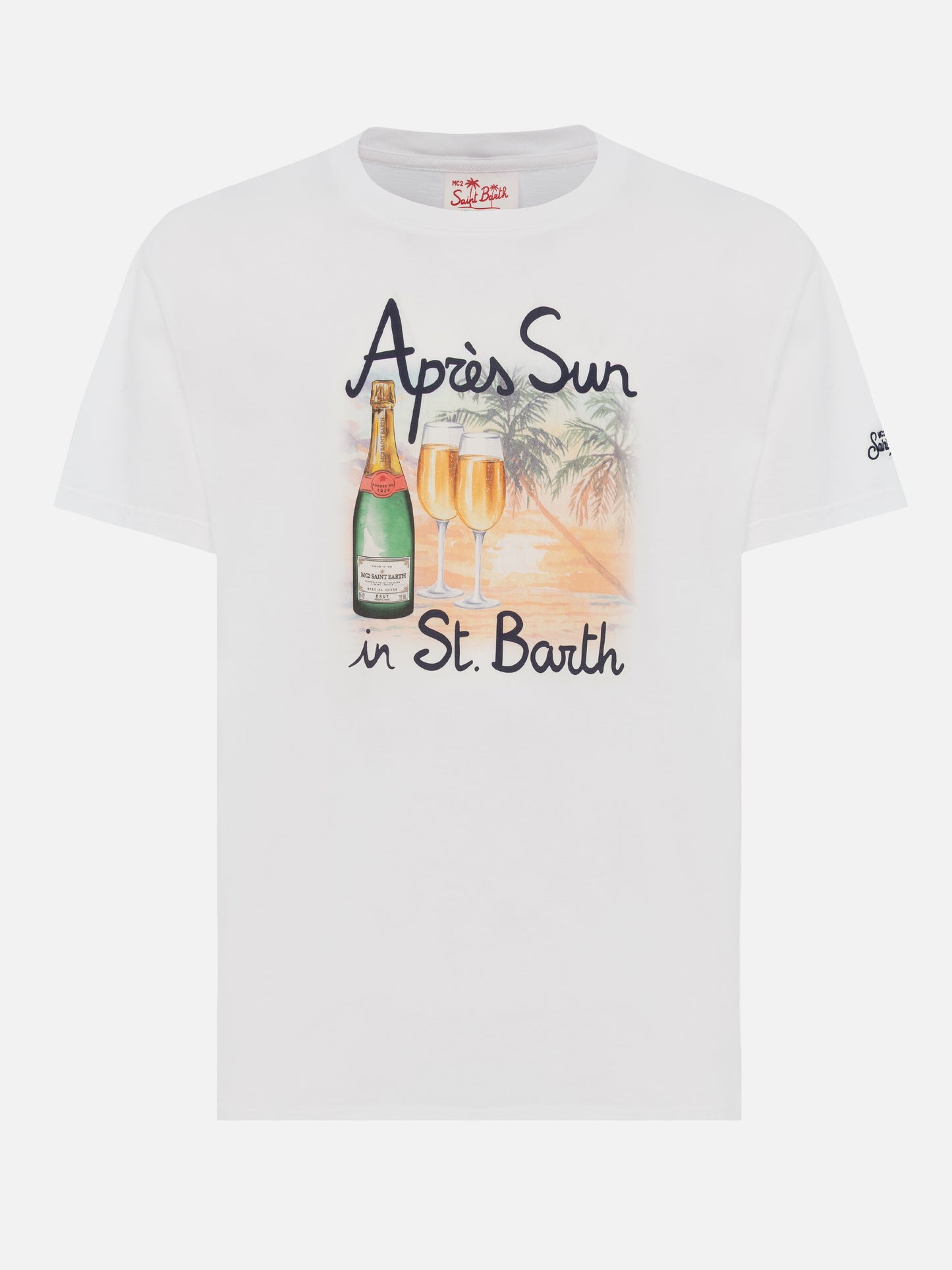 T-shirt Man in cotone con stampa Après Sun in St. Barth