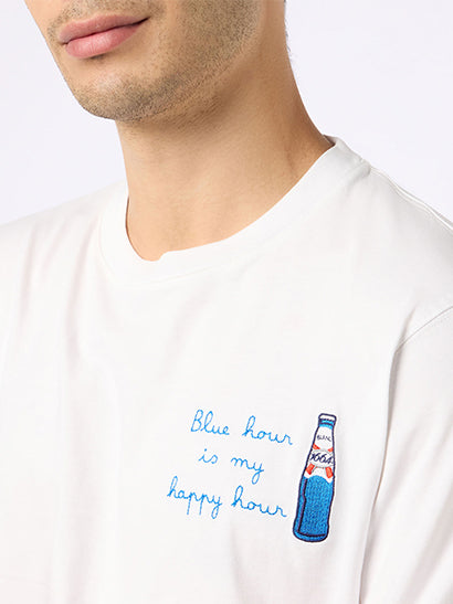Cotton t-shirt with Blanc 1664 print and embroidery | Blanc 1664 Special Edition - MC2 Saint Barth