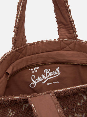 Tufting Cotton Tote Bag marrone