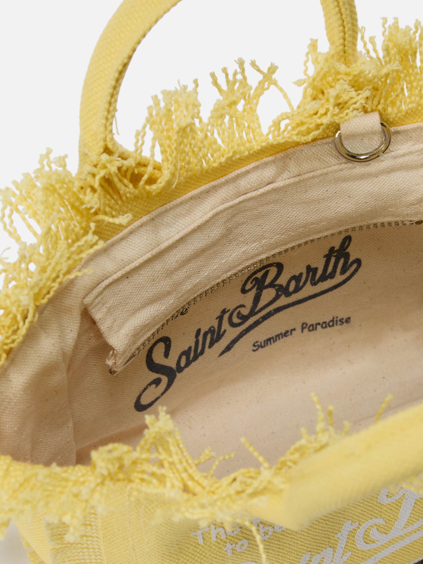 Light yellow solid color canvas Vanity mini bag