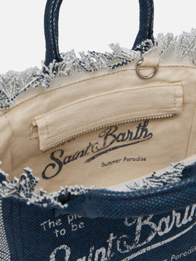 Borsa Mini Vanity in canvas di cotone indaco