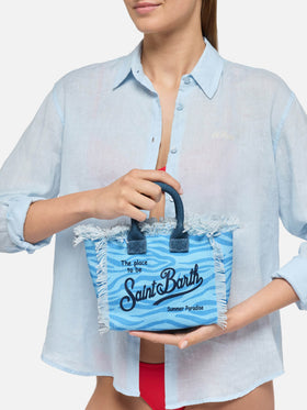 Cotton canvas Mini Vanity bag with zebra print - MC2 Saint Barth