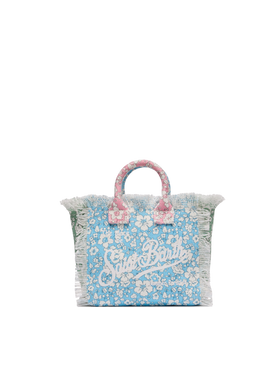 Cotton canvas Mini Vanity bag with flower patch print - MC2 Saint Barth