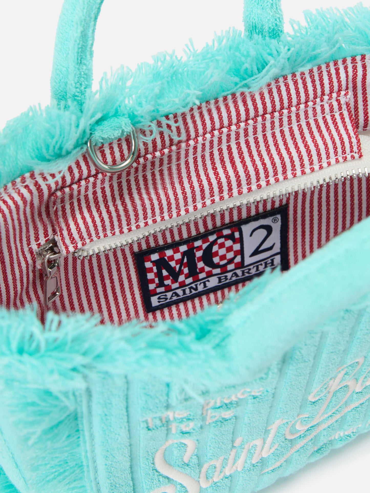 Terry effect Vanity mini bag with raised stripe detail