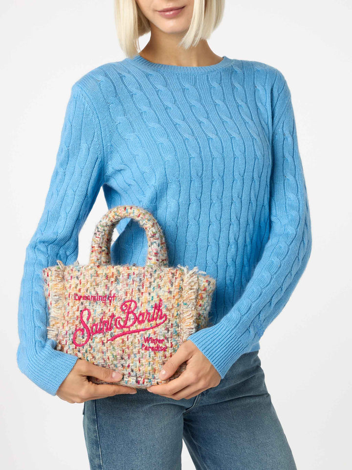Mini Vanity wooly handbag with multicolor pattern - MC2 Saint Barth