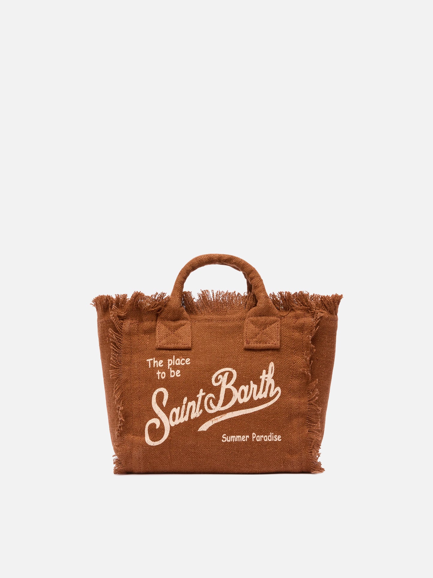 Borsa Mini Vanity in 100% LINO marrone