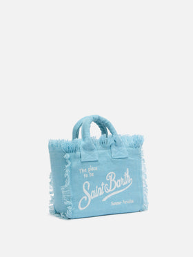 Mini Vanity light blue Linen bag - MC2 Saint Barth