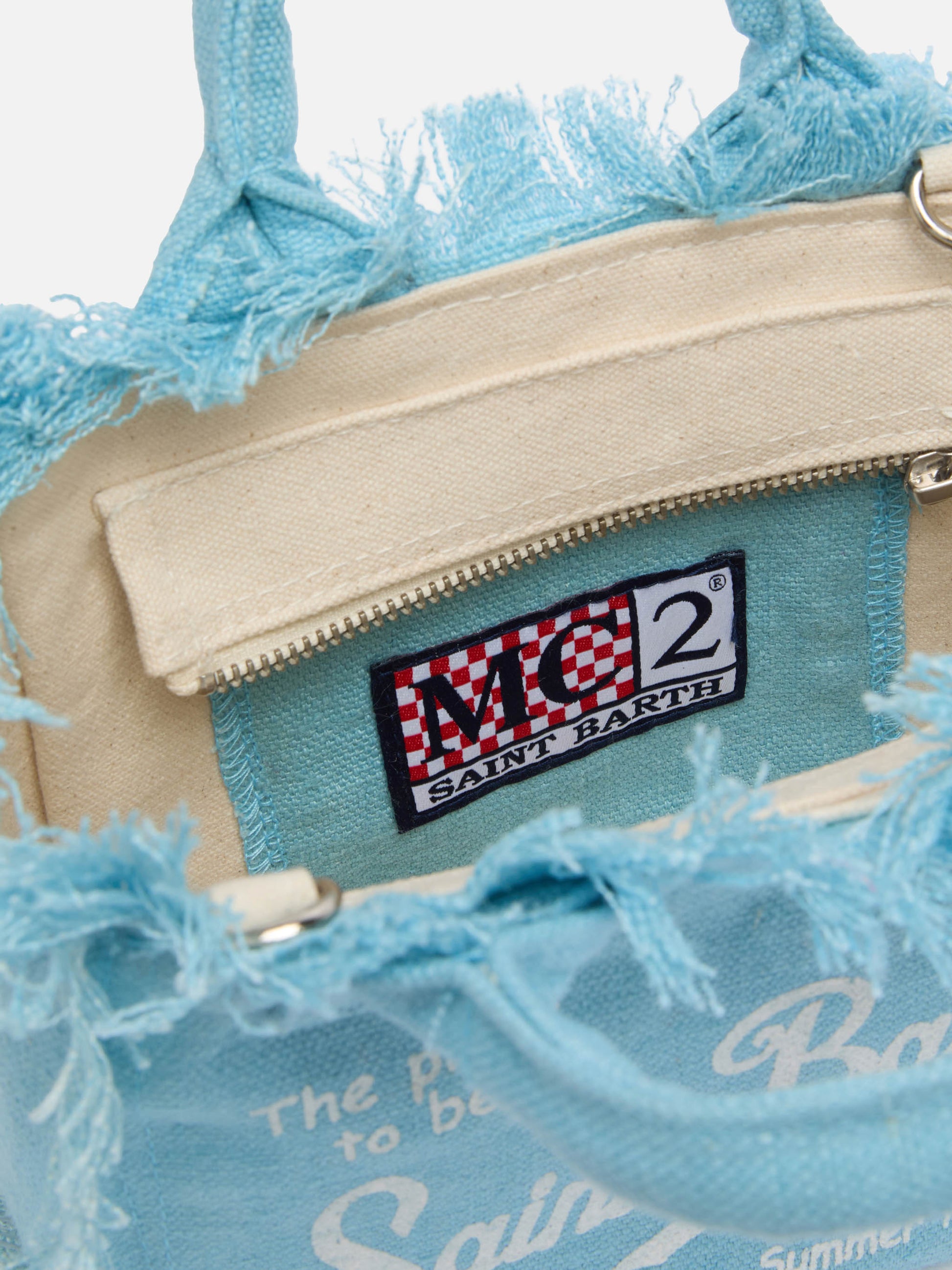 Mini Vanity light blue Linen bag - MC2 Saint Barth