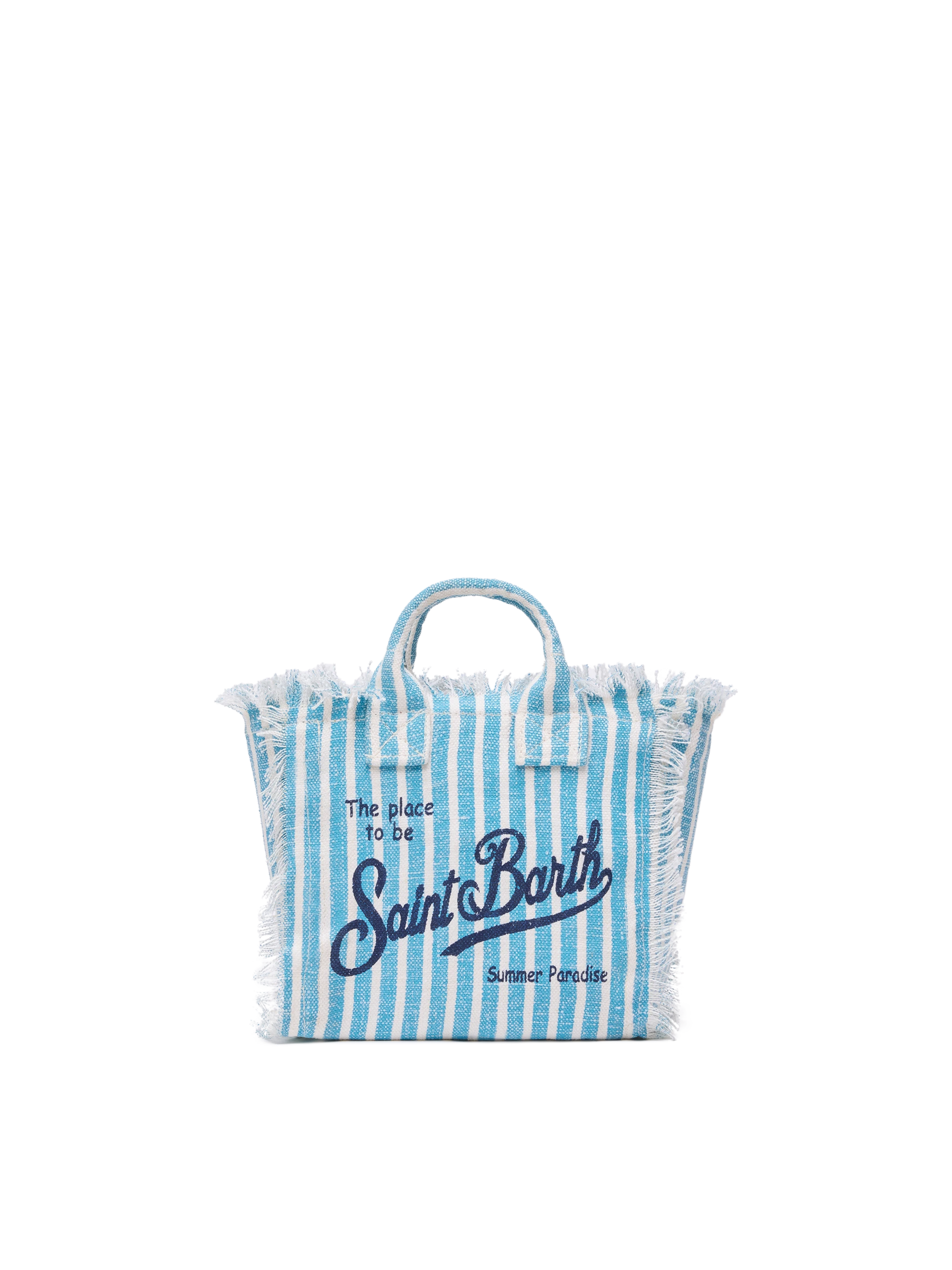 Mini Vanity Linen bag with striped print - MC2 Saint Barth