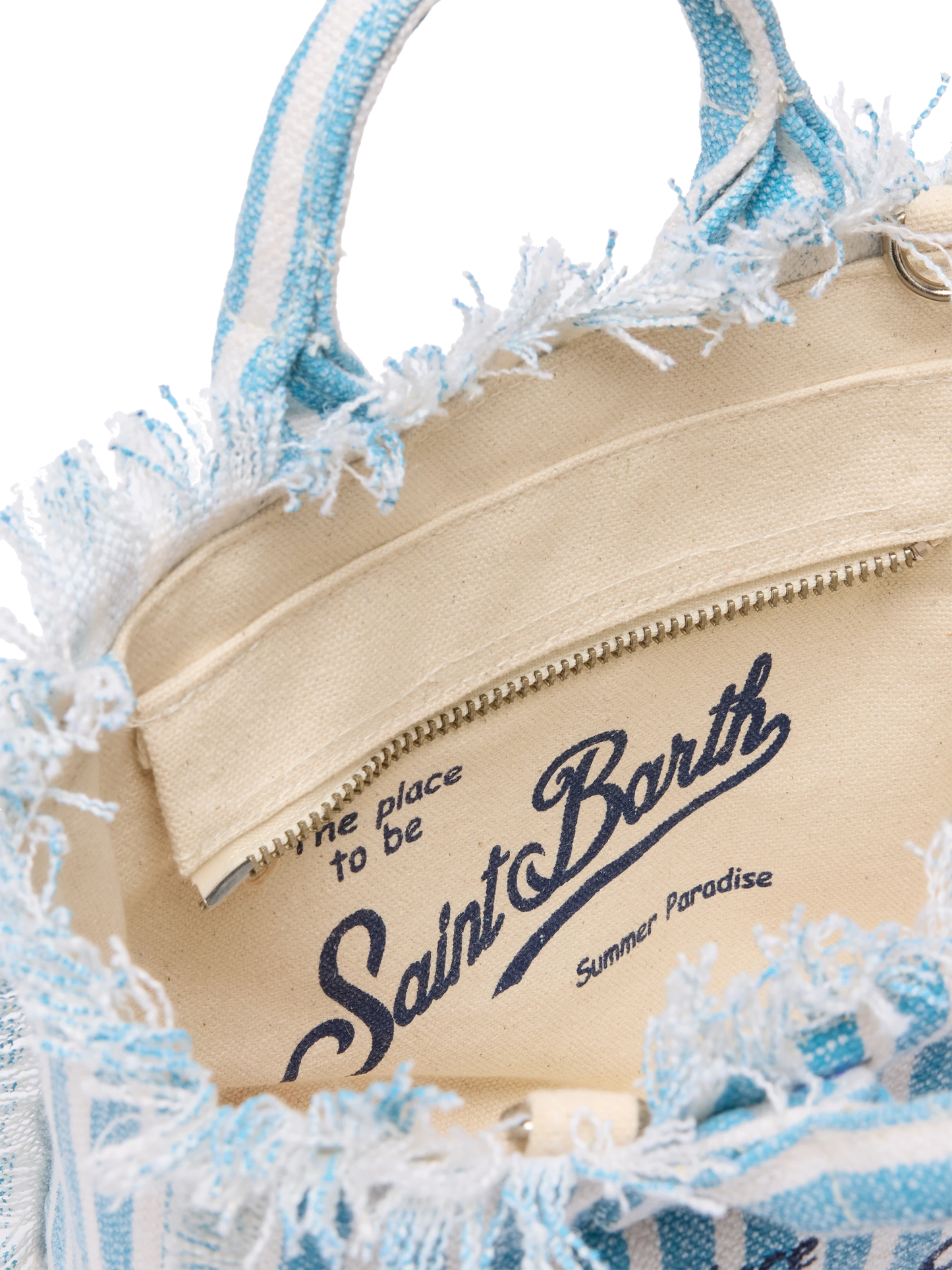 Mini Vanity Linen bag with striped print - MC2 Saint Barth