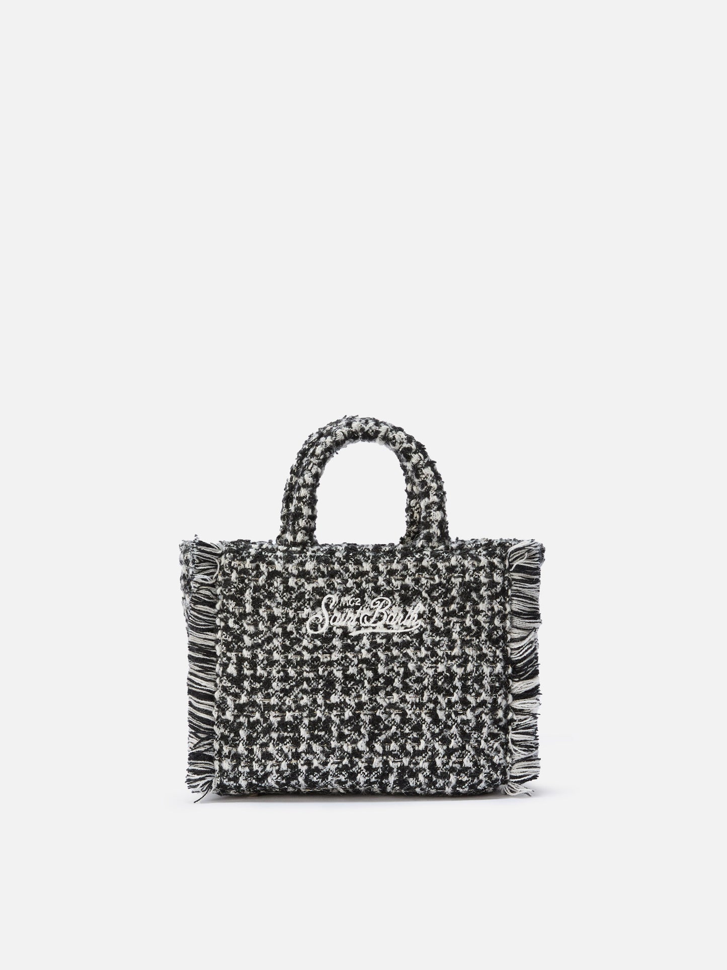 Vanity Mini Tweed Handbag in black and white