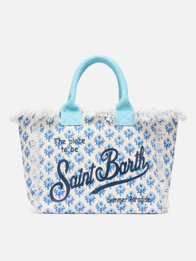 Cotton canvas Vanity tote bag with flower print