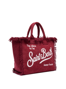 Burgundy cotton canvas Vanity tote bag - MC2 Saint Barth