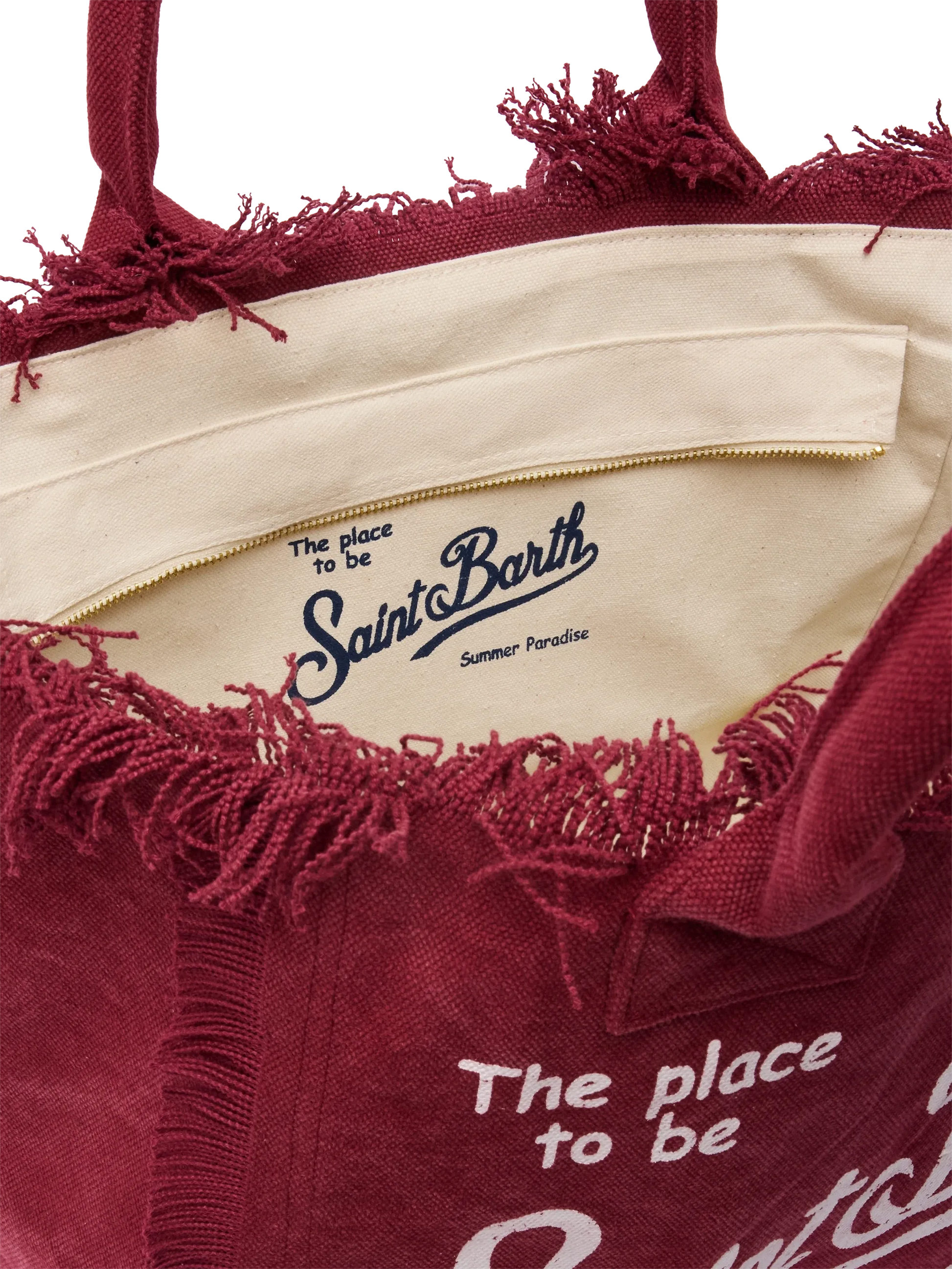 Burgundy cotton canvas Vanity tote bag - MC2 Saint Barth