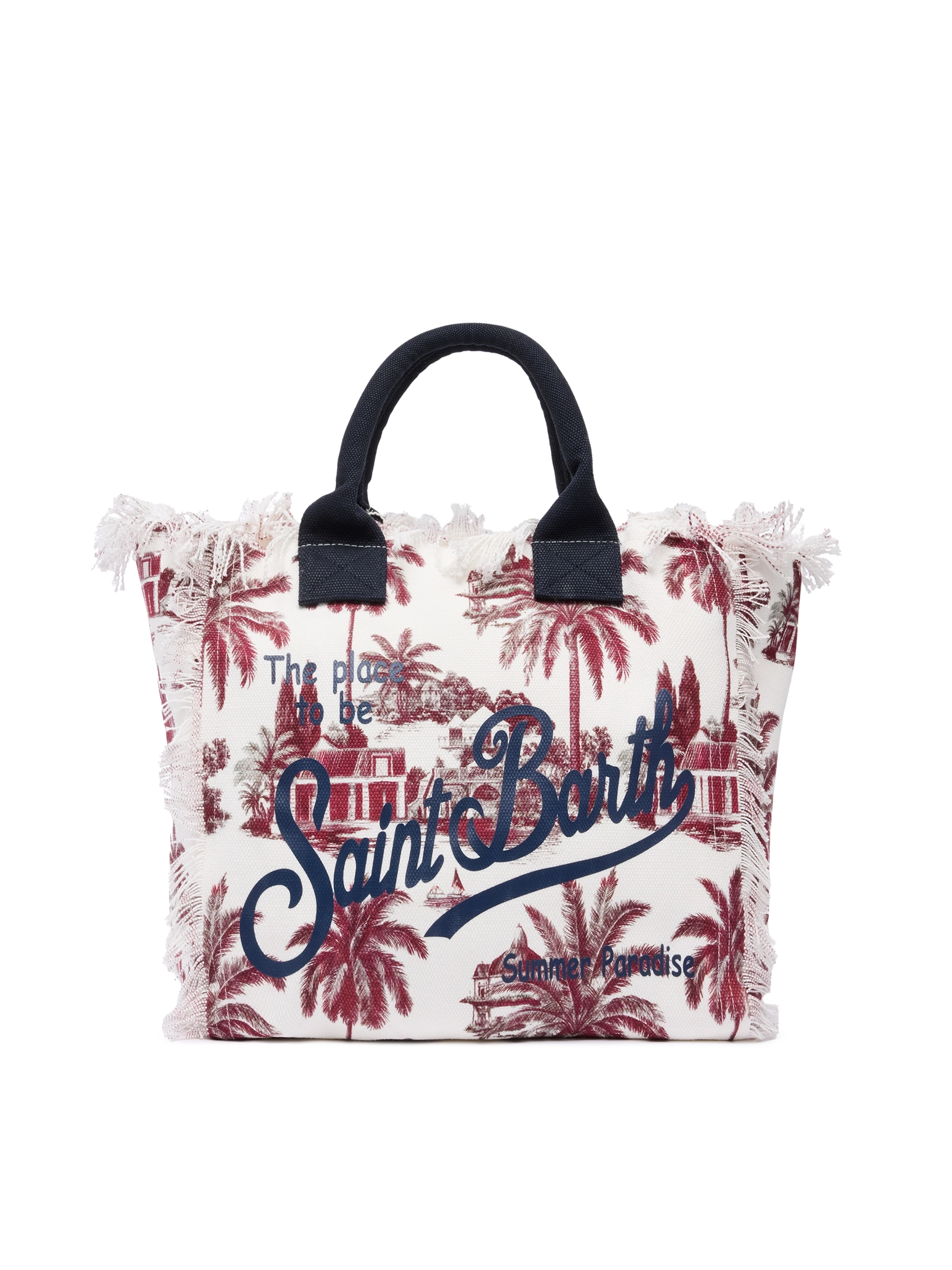 Cotton canvas Vanity tote bag with toile de jouy print | AI CO-CREATED DESIGN BY RICKDICK - POWERED BY RED-EYE - MC2 Saint Barth