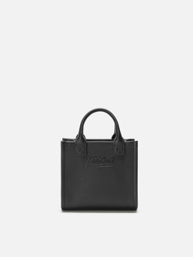 Borsa a spalla Vanity Bag Mini in pelle martellata nera
