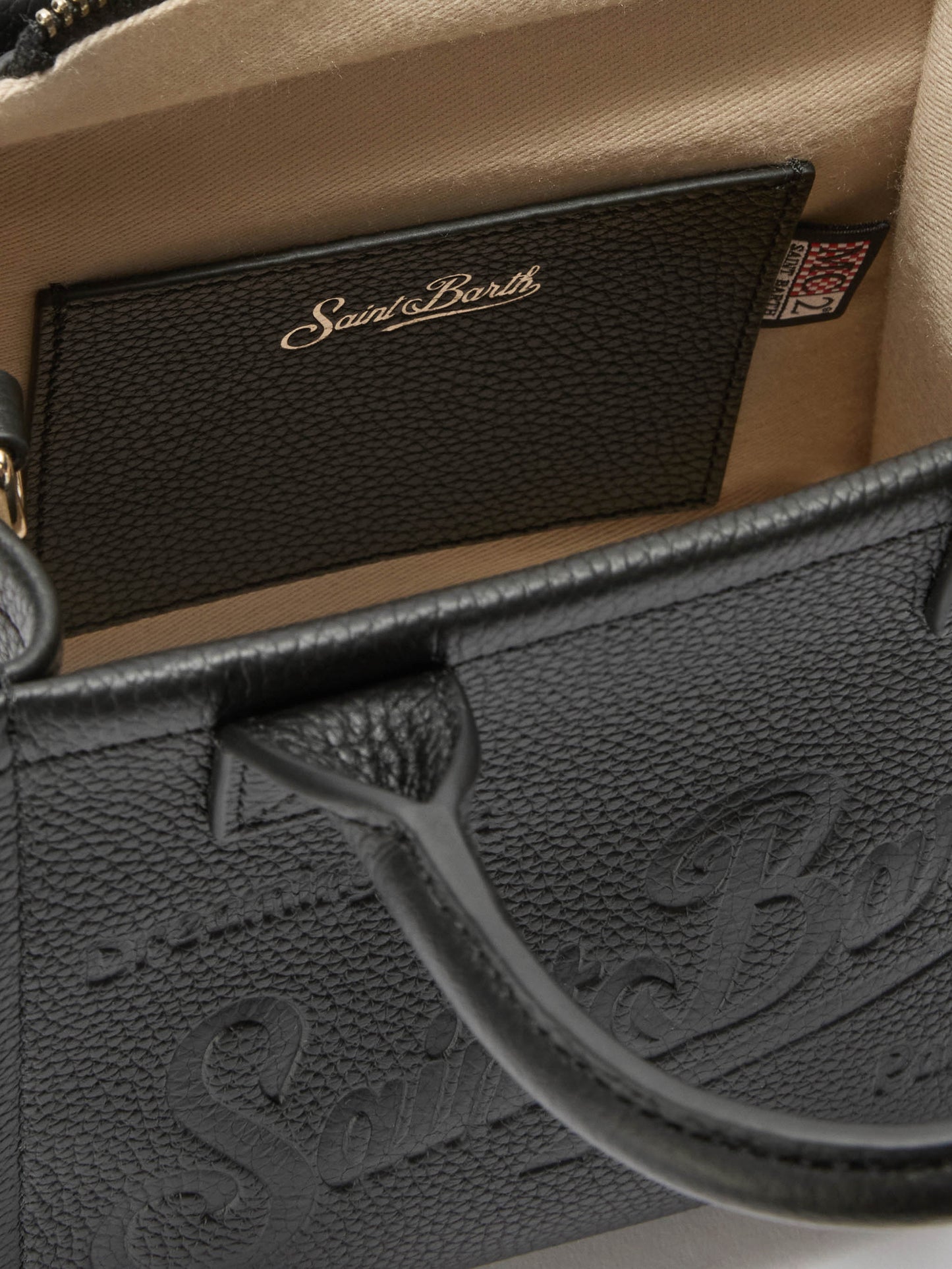 Borsa a spalla Vanity Bag Mini in pelle martellata nera